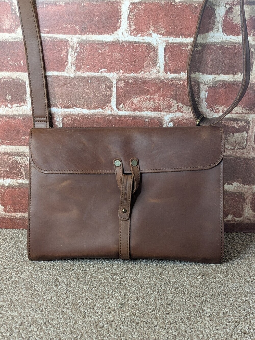 Baseballism Mae Crossbody Bag Vintage Distressed Brown Glove Leather Purse